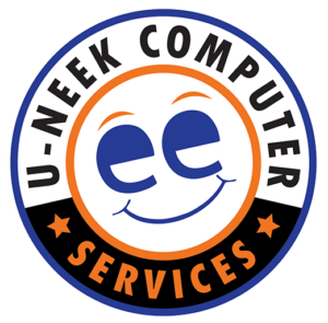 U-neek Computer Services orange and blue smiley logo — trusted managed IT support for local businesses