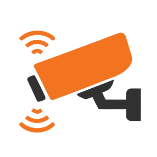 Security camera icon representing business surveillance and monitoring systems